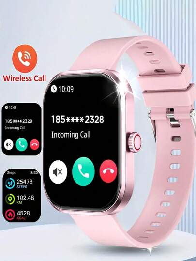 1pc High-Definition Smart Watch With LED Curved Color Screen, Multilingual Touch Control Music Player, Calling & Notification Functions, 180mAh Large Capacity Battery