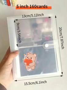 3/4/5/6/7 Inch Frosted Transparent Snap Button Photo Album, 80/160/200 Card Slots, Suitable For Storing Photos And Postcards
