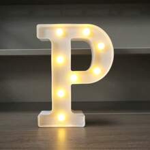 1pc LED Strip Light Marquee Sign - White Illuminated Letter Decoration For Home, Wedding, Birthday And Party - Waterproof Bulbs, 6.3" Height, PVC Material, Battery Powered Box, Ideal For Bar Or Desktop Decor