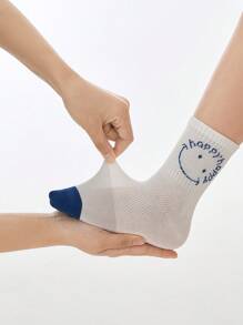 5 Pairs Of Children's Lightweight Mesh Cartoon Mid-Calf Socks, Seamless And Comfortable For Everyday Wear, Spring/Summer