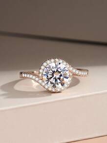 1pc Luxury Angel's Kiss Design Minimalistic Couple Rings, - Simple Diamond Ring - View 3