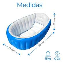 HuaTnag Bañera Inflable Para Bebés Portátil Tina Plegable Con Bomba Color (Azul,Rosa)
