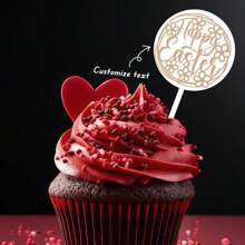 1 件个性化花卉兔子蛋糕装饰、复活节亚克力蛋糕装饰、复活节快乐蛋糕标志、派对装饰，非常适合复活节快乐和春季庆祝活动 - 多色 - 查看 1