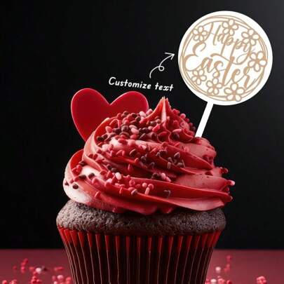 1 st personlig blommig kaninkake topper, påsk akryl tårt topper, glad påsk tårtskylt, festdekor, perfekt för glad påsk och vårfirande