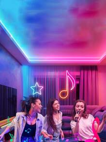 1 buah Lampu Strip LED Neon Tahan Air, Desain DIY untuk Ruang Permainan, Kamar Tidur, Ruang Tamu, Dapur, Bar, Koridor, Dekorasi Pesta, Dekorasi Luar Ruangan, Dekorasi Suasana Liburan, Dekorasi Pesta dengan Kontrol Jarak Jauh 44 Tombol, Berbagai Mode - cahaya berwarna - View 8