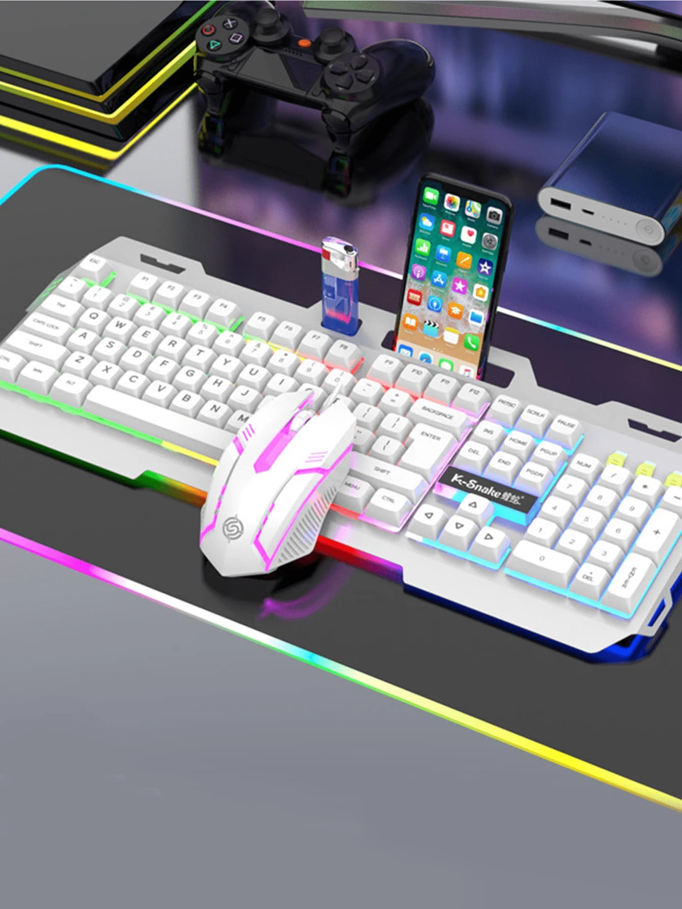 Sheen Keyboard Cool Backlit Mechanical Keyboard & Mouse Set, Wired Gaming Keyboard And ...
