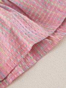 Humor Bear 2 pezzi Set estivo per giovani ragazze, composto da canotta con colletto in pizzo senza maniche e pantaloni ampi a zampa con inserti floreali - Rosa - Visualizzare 6