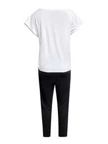 2件套女士时尚休闲印花短袖上衣和裤子套装