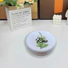 1 pieza Caja de almacenamiento de joyería personalizada con motivo floral y piedra natal, con nombre personalizado, caja redonda blanca que almacena anillos, collares, pendientes, regalo reflexivo para familia, amigos, pareja, mejor opción para el Día de San Valentín, boda, regreso a clases, lo personalizado lo hace único
