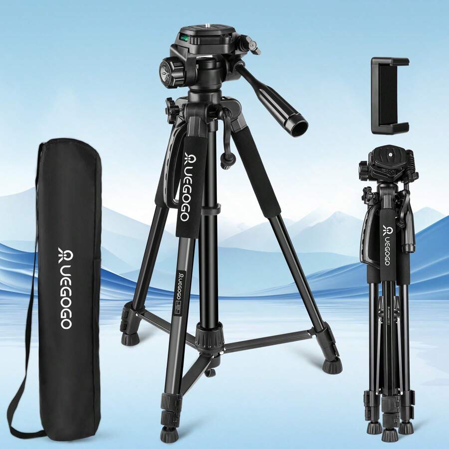 Camera Tripod, Digital SLR Tripod, Rotatable Tripod, Adjustable Height Of 152 Centimeters, Black Cool Tripod Design, Suitable For Aluminum Alloy Materials Of Cameras, Mobile Phones, Projectors, Digital SLR Cameras, Suitable For Photography, Live Streaming, Outdoor Exploration, Etc