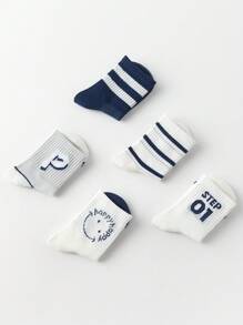 5 Pairs Of Children's Lightweight Mesh Cartoon Mid-Calf Socks, Seamless And Comfortable For Everyday Wear, Spring/Summer