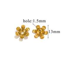 50pcs Stainless Steel Plated 18K Gold Hollow Flower Pedestal Plated Diy Handmade Flower Pedestal Bead Cap Beaded Jewelry Accessories