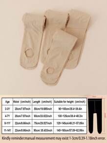4 Pairs Solid Color Children's Dance Tights, Lightweight Stirrup Pantyhose With Open Toe, Suitable For Summer