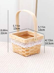 1pc Handwoven Flower Basket, Gift For Women's Day, Teacher's Day, Mother's Day, Succulent Basket, Storage Basket, Rattan Gift Basket