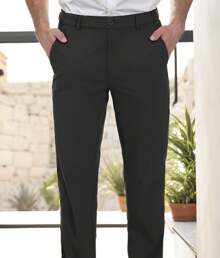 SANOPY 2 Pack Men's Classic Fit Solid Color Fashion Flat Front Dress Pants With Strap Pockets - màu đen - Xem 4