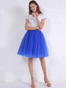 1 pièce Jupe Tutu A-Line Multi-Couche en Tulle Colorée Style Européen et Américain pour Femmes