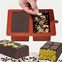 1 pièce Moule à barres de chocolat en silicone extra profond - Grand design de pistache de Dubaï pour les barres fourrées, outil de cuisson de cuisine