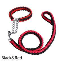 Correa Collar Perro Grande Gruesa Resistente Suave Larga - Rojo y blanco - Ver 5