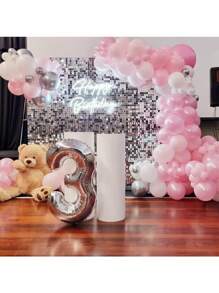 24/30pcs Shimmer Wall Backdrop Square Glitter Panels For Birthday Wedding Anniversary Party Photo Backdrop Decoration Photo Props - Bạc - Xem 5