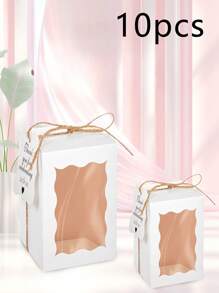 Set de 10 cajas transparentes cuadradas con ventana, bolsas para regalo de maceta de flores, pastel, para Día de la Madre, regalos de dama de honor, regalos de graduación, regalos de cumpleaños, regalos de boda