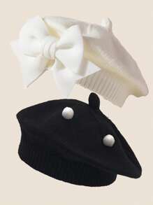 1pc/2pcs Baby Beret Hat,Painter's Hat For Newborn Baby 1-3 Years Old,Baby Girl Clothes,Baby Autumn And Spring Hair Accessories Toddler Hair Accessories Little Girl Fall Outfits,Suitable For Both Home And Outing,Baby Gifts