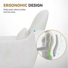 Nalupatio Home Office Chair, Velvet Chair With Head Cushion, 360° Rotatable, Height Adjustable Office Chair Ergonomic, Make-Up Chair Swivel Chair, For Study Bedroom, Load Capacity Up To 150kg - 白色 - 查看 4