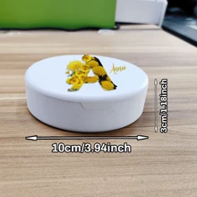 1 pieza Caja de almacenamiento de joyería personalizada con motivo floral y piedra natal, con nombre personalizado, caja redonda blanca que almacena anillos, collares, pendientes, regalo reflexivo para familia, amigos, pareja, mejor opción para el Día de San Valentín, boda, regreso a clases, lo personalizado lo hace único