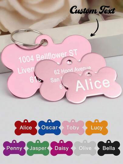 Custom Engraved Pet Nameplates, Custom Personalized Pet Tags, Personalized Dog Collar Pet Pendants, Cute Name Tags For Cats And Dogs, Custom Dog Tag Pendants, Personalized Cat And Dog Pet ID Name Pendants, Custom Pet Collar Tag Pendants Ornamental,Engraved,Stainless Stylish,Fashion,Colorful,Vintage,Cute,Contracted,Cuties Custom,Unique,Customized,Personalized Pet For Anniversaries,For Birthdays,Vacay Vibes