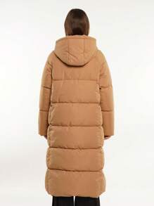 Chaquetas acolchadas extra largas para mujer, con capucha, cálidas, repelentes al agua, abrigo de invierno con cremallera bidireccional