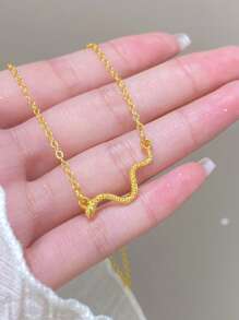 1 Stück neue modische, einfache Schlangen-Anhänger Halskette für Frauen, Frühlings-/Sommer-Accessoire