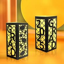 1pc Graduation Table Centerpiece 2025 Graduation Lantern Box Lantern Congratulations Graduate School Graduation Party Photo Props Graduation Party Table Decoration, Hollow Vase, Pen Holder, Dining Table Centerpiece (Black) Lamp Not Included Gifts Birthday