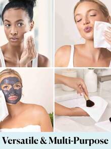 Zepirrcl 25/50/100 片 10.2 英寸 X11.8 英寸一次性洗脸巾，厚实柔软的洁面巾，干湿两用，不起毛，便携旅行，日常护肤，家居清洁，卸妆，学校，返校，旅行，旅行必需品，家居必需品，毛巾，护肤 - 綠色 - 查看 6