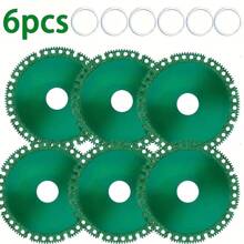 Disco abrasivo indestructible de diamante de 6 piezas -2.0 que corta todo en los Estados Unidos, diseño de borde de diente verde, corte eficiente, duradero y de larga duración. - Verde - Ver 1