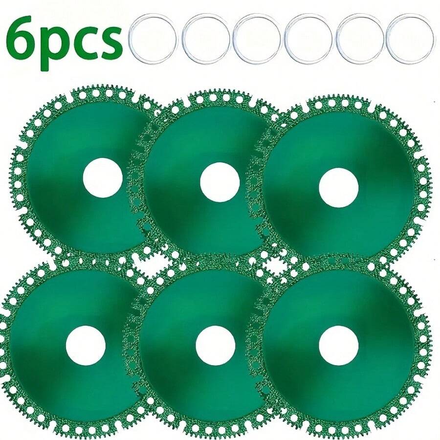 Disco abrasivo indestructible de diamante de 6 piezas -2.0 que corta todo en los Estados Unidos, diseño de borde de diente verde, corte eficiente, duradero y de larga duración. - Verde - Ver 1