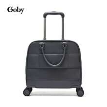 Goby London 18 英寸时尚拉杆包大容量多功能商务旅行行李包男女通用防水尼龙带轮航空机舱尺寸登机行李包带拉杆和轮子适用于旅行商务度假和学校 - 淺灰色 - 查看 5