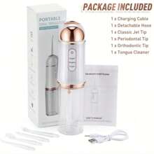 Electric Water Flosser Set, Water Flossing Oral Irrigator, Smart Dental Irrigator With Detachable Water Tank, Oral Irrigator For Deep Teeth And Gum Cleaning, Portable USB Rechargeable Battery, Ideal For Birthday Gifts - Multicolor - View 10