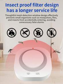 Smoke Detector, Hardwired Interconnected Smoke Detectors, Smoke Alarm With Replaceable 9V Battery, Fire Alarms Smoke Detectors, With Indicator Light,Photoelectric Fire Alarm With Test/Silence Button(Battery Not Include) - White - View 6