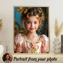 Custom Kids Royal Portrait From Photo For Girl, Custom Girl Portrait, Renaissance Portrait, Historical Princess Portrait, Royal Portrait, Human Portrait, Custom Kids Portrait, Birthday Gift - Multicolor - View 8