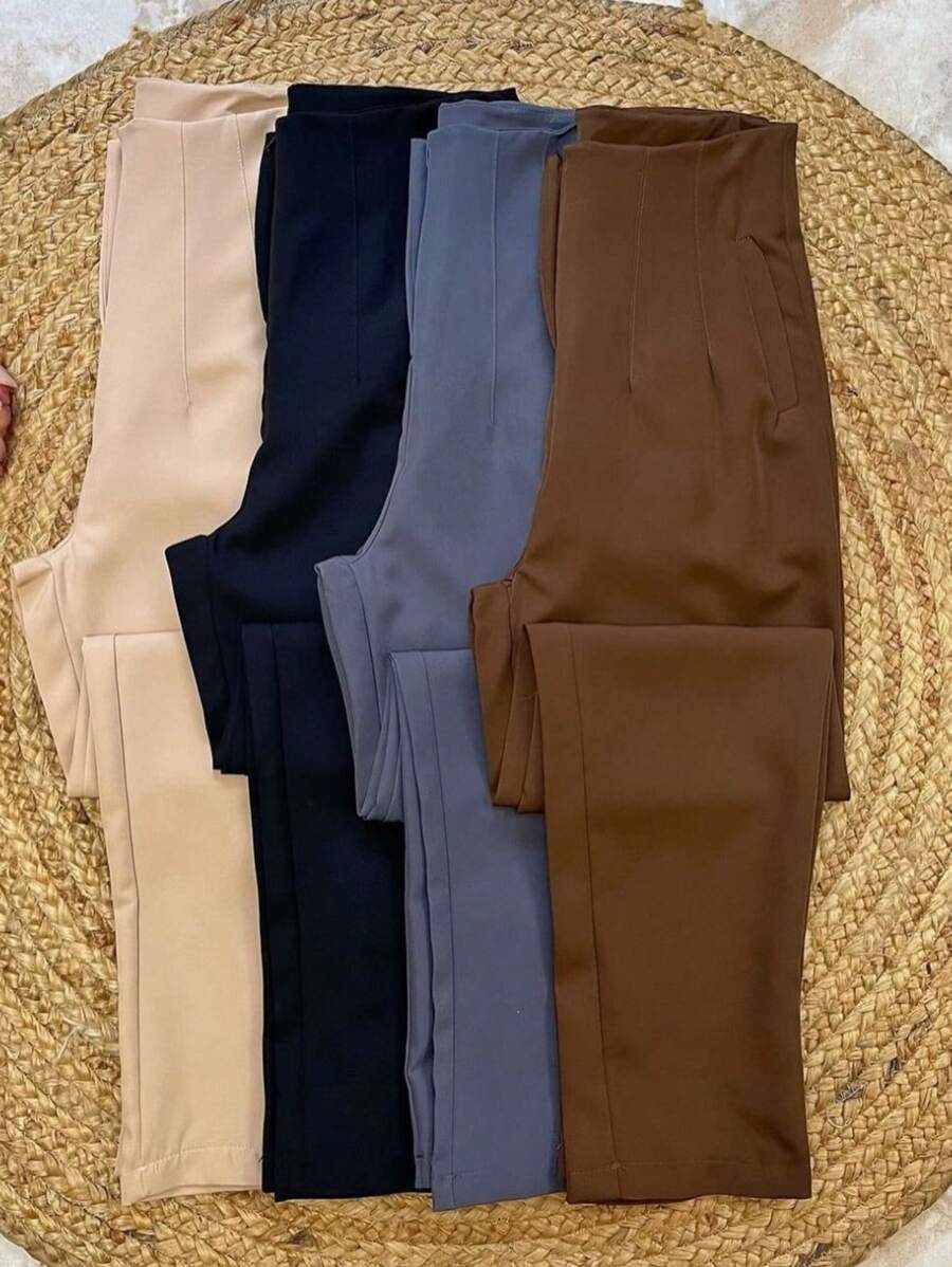 Tailored Pants Elegant Social Inspiration For Work Elegant Women's Pants - Rỉ Nâu - Xem 1