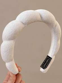 1pc Women Latte Color Sponge Cloud Hairband, Cute Versatile Wide Headband, Anti-Slip Headwear For Autumn/Winter,Hairband,Hair Hoop Headbands - Colored Headband - View 16