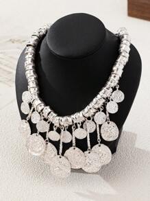 1 Pc Novo Estilo Vintage Europeu e Americano Assimétrico Metal Pingente Colar, Jóias de Alta Qualidade Para Mulheres - colar - Ver 6