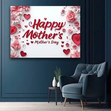 1 母亲节快乐照片背景，红色抽象爱花设计，涤纶纤维面料，适合新妈妈、女性、祖母、家庭淋浴派对横幅的艺术摄影背景，甜蜜，照片背景 - 彩色 - 查看 3