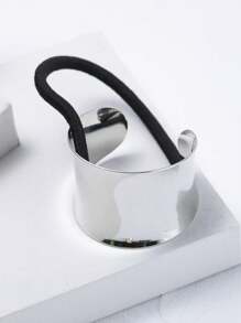 Minimalist Metal Texture Elastic Hair Ties, Ponytail Holders,Hair Accessories,Hair Rope