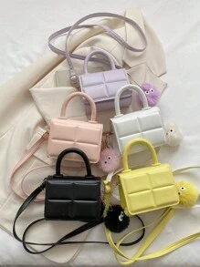 1pc High-Grade Small Bag Girls Bag Versatile Chain Messenger Bag Popular Retro Mini Handbag Plaid Small Square Bag New Fashion Niche Design Messenger Bag Girls Bag Popular Versatile Messenger Bag Is Very Suitable For Daily Matching And Also Suitable For Going Out For A Date And Shopping - Plaid Tote Bag - View 1