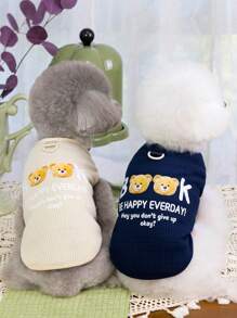 Pet Clothes Funny Text Printed Dog Vest, Lightweight Cat Pet Apparel For Spring/Summer