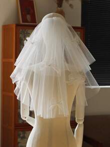 1 Pc Ribbon Bow Bridal Headpiece, Versatile Styling For Wedding Photo Shoot, Wedding Dress Accessory Fall Clothes For Women