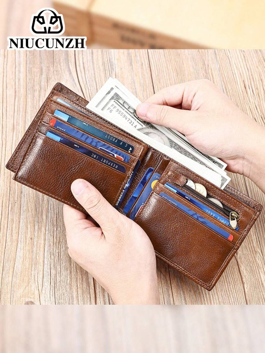 真皮 RFID 防盗刷钱包 头层牛皮 高端商务钱包 经典时尚多槽钱包 秋季男士钱包 圣诞礼物 感恩节礼物 复古男士礼物 钱包 钱包 小钱包 男士钱包 真皮 - 咖啡棕 - 查看 1