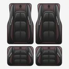 4pcs/Set Car Floor Mats For PE - Anti-Slip, Washable, All Season Protection, Black And Purple, With Rhinestone Stitching - Suitable For Cars, Trucks, SUVs - Polyester Design, Full Set Of Car Floor Mats - Multicolor - View 13