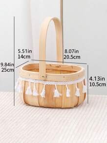 1pc Handwoven Flower Basket, Gift For Women's Day, Teacher's Day, Mother's Day, Succulent Basket, Storage Basket, Rattan Gift Basket