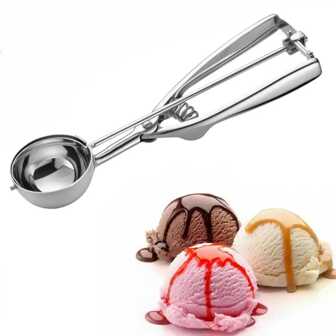 1pc Stainless Steel Ice Cream Scoop Ice Cream Scoop Fruit Scoop Thickened For Easy Cleaning Ice Cream Scoop Ice Cream Scoop Scoop